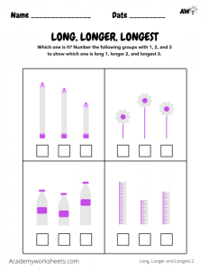 teach long, longer and longest worksheet