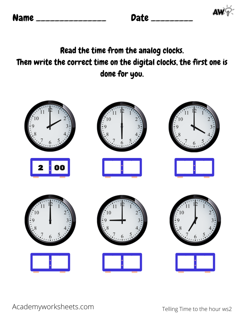 clock worksheets