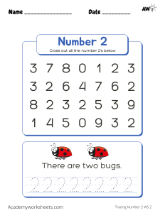 tracing the number 2'
