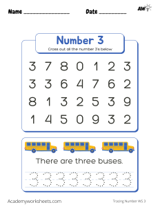 tracing the number 3