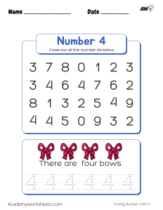 trace the number 4
