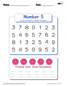 tracing the number 5