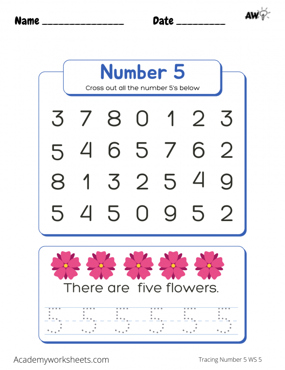 tracing the number 5