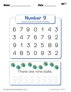 tracing the number 9