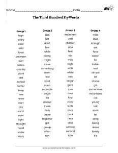 Third 100 Fry Words