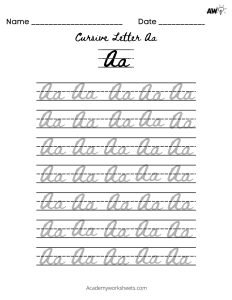 Cursive letter A