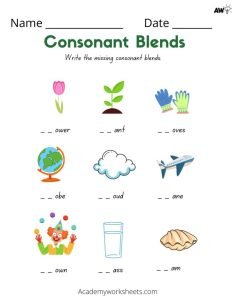 consonants blend worksheets