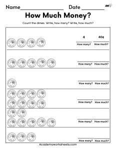 US coins value - counting dimes