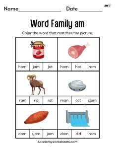 printables am cvc words