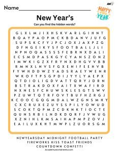 printable new year puzzle