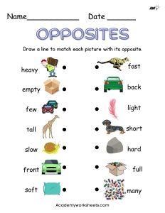 antonym free printables