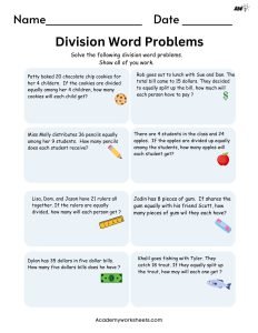 math word problems printable